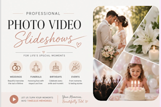 make professional photo video slideshow for weddings and events