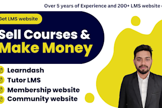 build elearning lms website by learndash or tutor lms