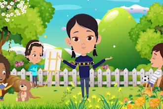 create 2d kids animation videos for nursery rhymes songs and stories