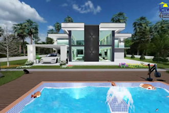 create exterior 3d modeling with revit, hd images with lumion