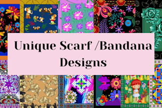 design colorful and unique scarf bandana shawl patterns