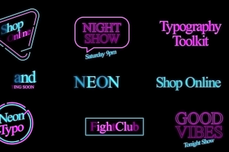 create animated neon typography and text animation videos