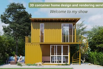 design 3d interior and exterior for your container house