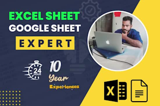 be expert in microsoft excel, google sheet, vba, macro, formulas
