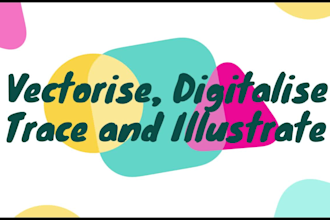 make your sketch, blurred image logo or your idea into a high res vector