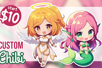 draw custom cute chibi character for pfp, oc, sticker or fanart