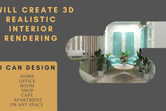 create 3d realistic interior renderings and walk through