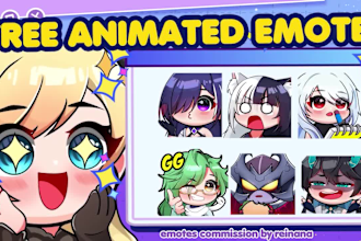 draw cute emotes in 1 day for twitch, kick, discord, and youtube