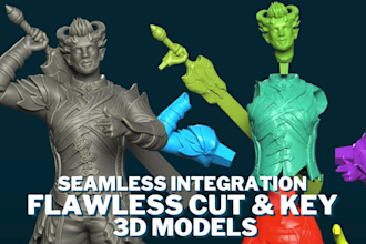 cut and key and fixing your model for 3d printing and toy
