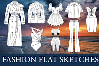 create professional flat sketches and full tech packs for your fashion brand