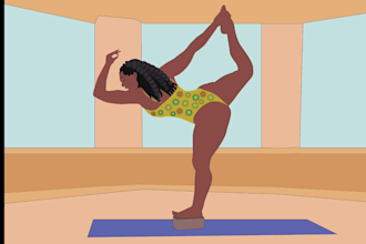 draw people yoga, dance, workout, fitness, weight loss exercises illustration