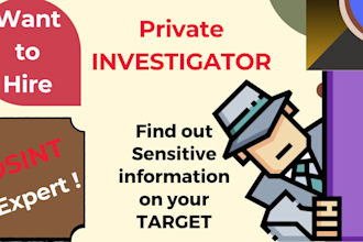 do private detective, osint investigation and background check on your target