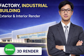 do 3d factory warehouse rendering and industrial modeling