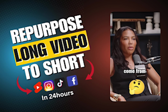 edit podcast your into short and catchy tiktok, insta clips
