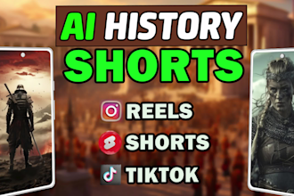 create top 10 ai history youtube shorts and tiktok videos