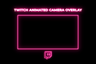 design an animated webcam overlay with neon and effects