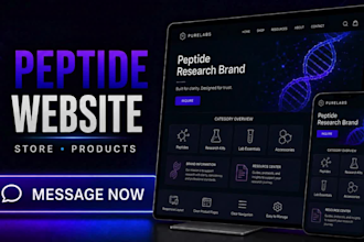 build peptide website, wix peptide ecommerce website, and research peptide store