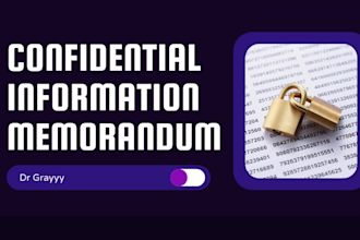 draft and design, investor ready confidential information memorandum