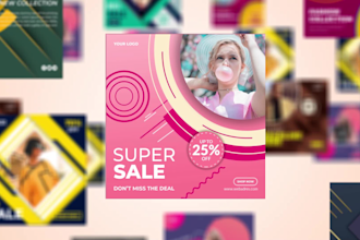 design creative social media posts for facebook, instagram within 24 hours