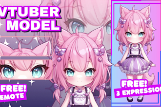 design and rig high quality live2d vtuber in chibi anime style for streaming