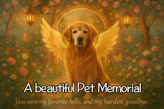 create a heartfelt custom pet memorial portrait plus free bonus upgrade