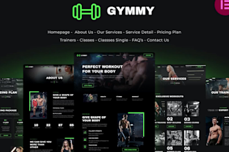 develop a gym, workout, personal trainer website