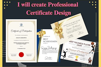create a professional diploma, award certificate design