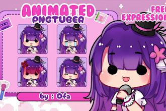 design custom pngtuber character model for streaming