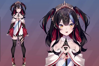 design and rig live 2d vtuber model 2d vtuber model vtuber commission vbridger