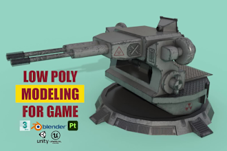 create 3d low poly model for any game with pbr texture