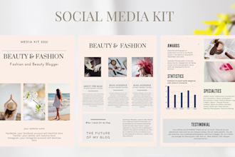 design a social media kit or press kit for a brand, blog, influencer