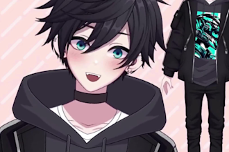 design custom 3d anime vtuber model with rigging for vrchat, vseeface or live2d