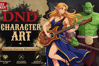 draw custom dnd character art and fantasy illustrations