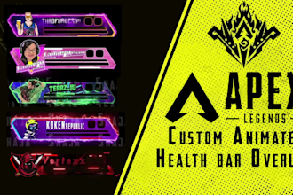design apex legends animated  health bar overlay