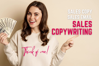 do highly persuasive sales copy or sales email copy, landing page