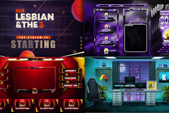 design full stream pack, tiktok overlay and twitch logo