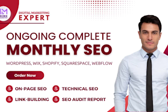 be SEO expert manager for google ranking of wordpress, wix, shopify, squarespace