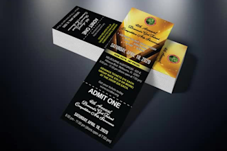 design even ticket, raffle ticket, invitation in 4hrs