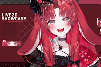 design 2d v tuber model, live2d vtuber rigging, vtuber rigging, anime style