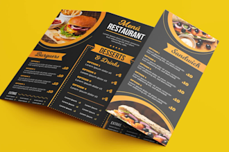 do amazing restaurant menu or food menu design