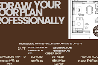 redraw your floor plan professionally within 6hours