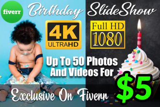 create amazing happy birthday photo slideshow video in 4k