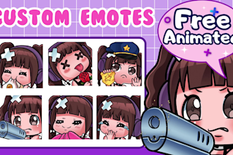 draw cute chibi emotes or badges for twitch streamer, vtuber and discord
