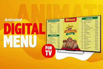 design animated menu video for TV or led