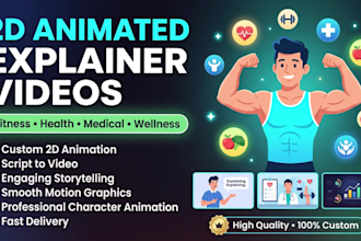 create the best 2d animated fitness explainer video