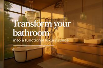 design high end bathroom interiors and realistic renders