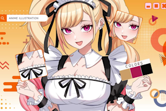 draw custom anime art illustration for your manga, oc, fanart in my anime style