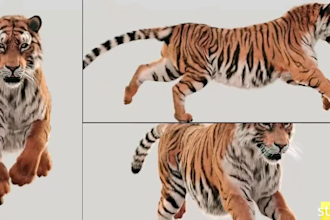 do realistic 3d animal models cgi creature xgen fur and animation compositing