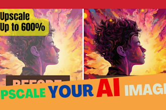 upscale , increase quality and enhance your 50 ai images
