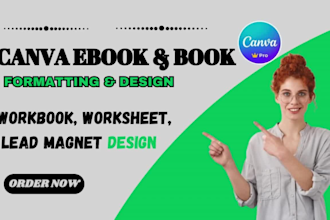 do canva ebook design formatting lead magmet, journal, workbook layout design